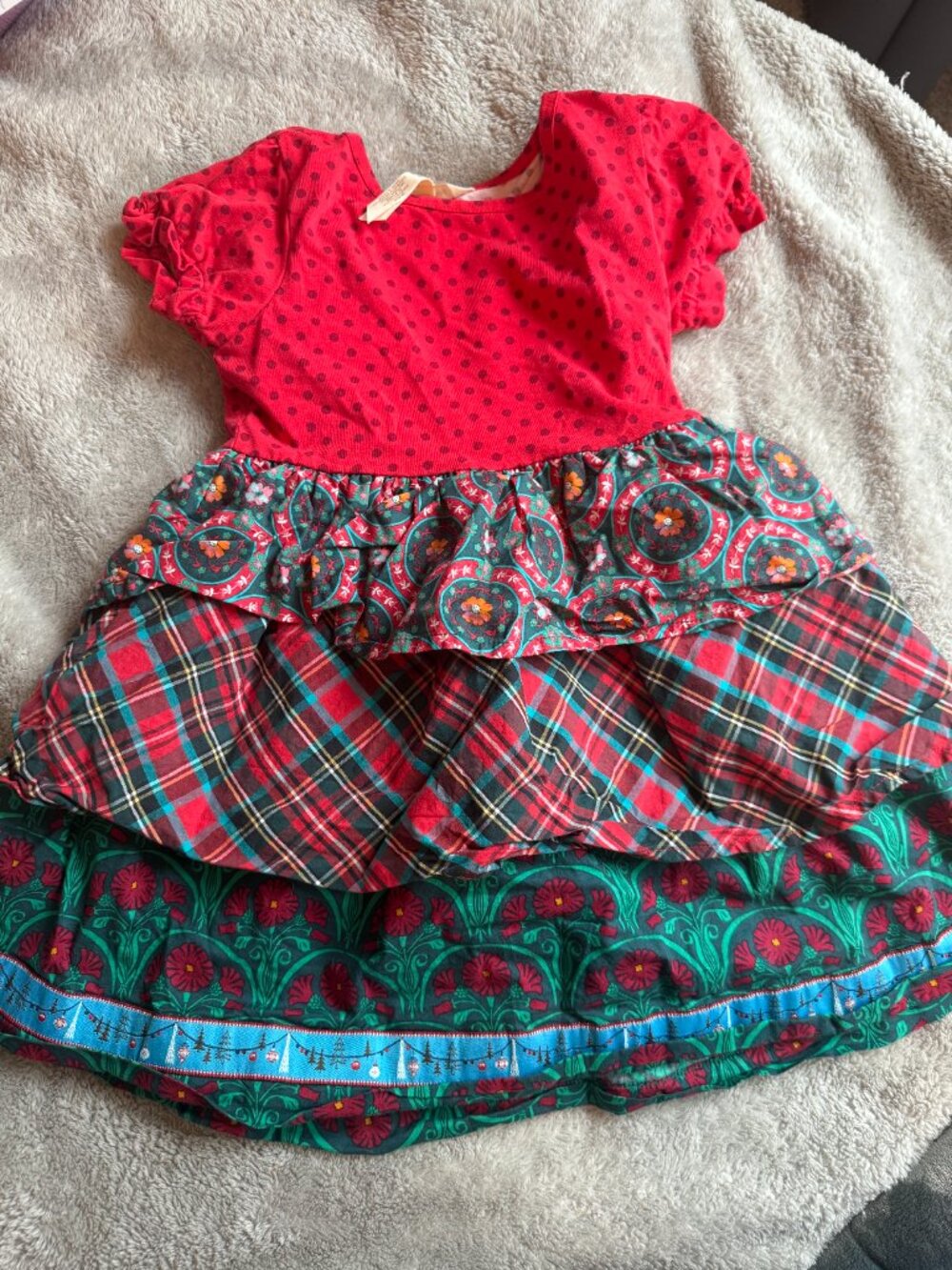 Matilda Jane Holiday Christmas Plaid Dress or Top Size 4